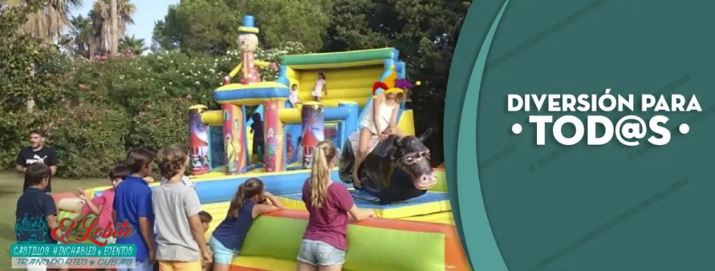 Equipo y atracciones de Castillos Hinchables El Lobito
